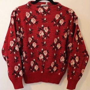 Crazy Horse floral knit sweater S